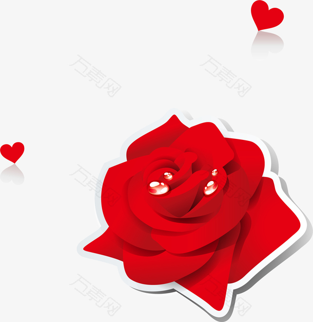 红色玫瑰花心形图案