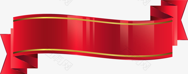 飘逸的红色节日丝带
