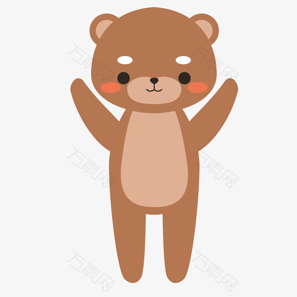 棕色小熊动物手绘