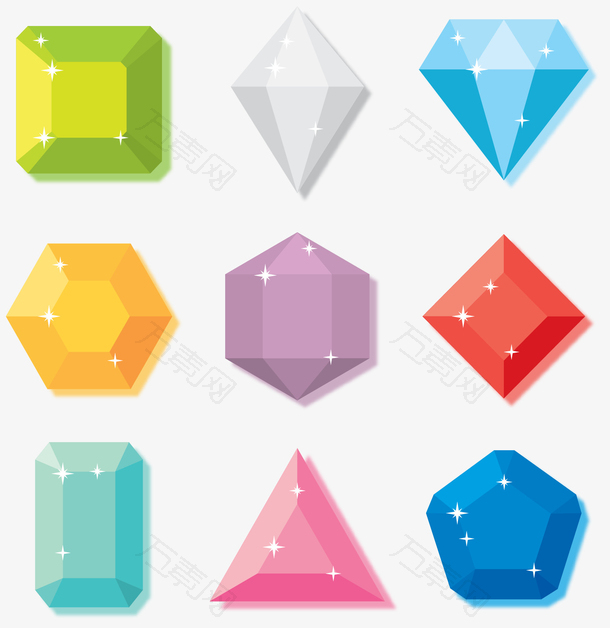彩色钻石设计免抠
