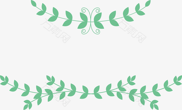 绿色树叶标题框