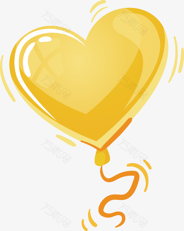 黄色爱心气球标题框