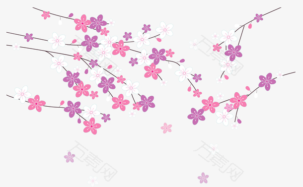 粉红精美樱花花瓣