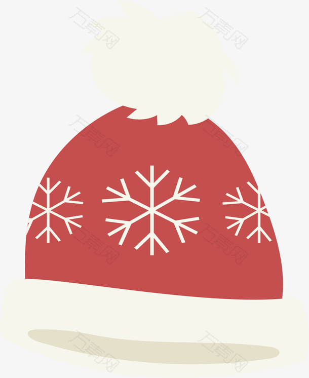 雪花花纹红色帽子