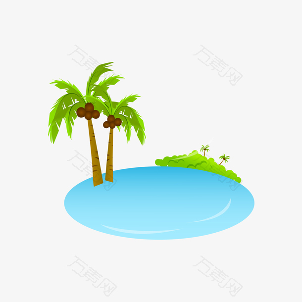 湖和椰子树