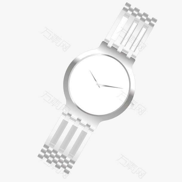 矢量灰色质感金属手表