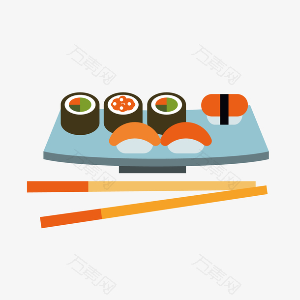彩色寿司美食