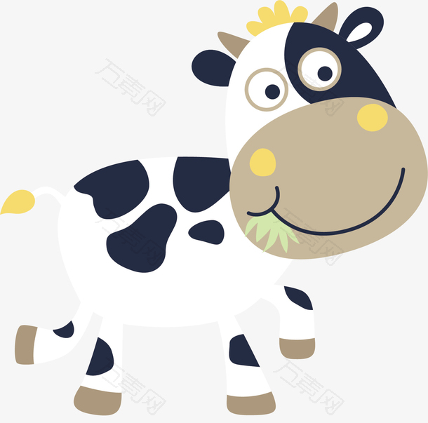 矢量图微笑的奶牛