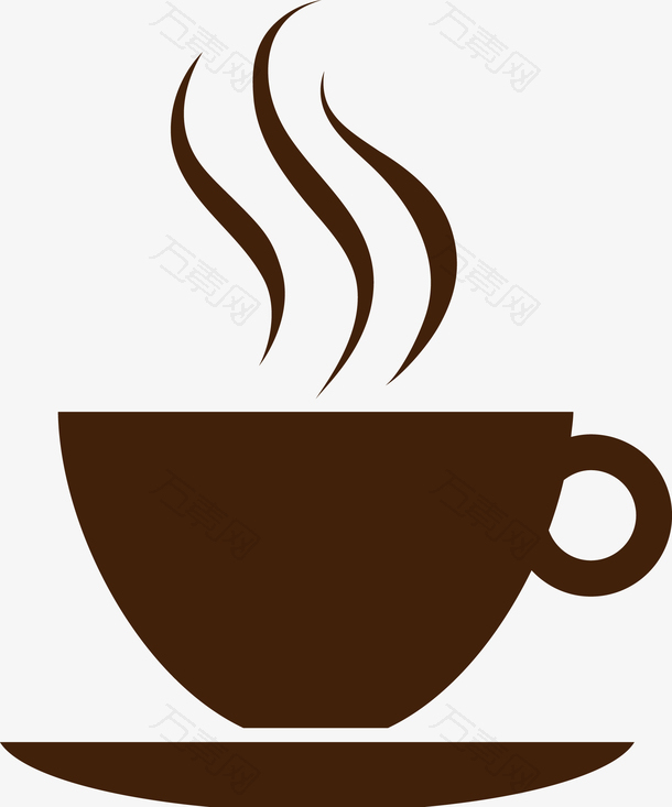 一杯热咖啡手绘素材
