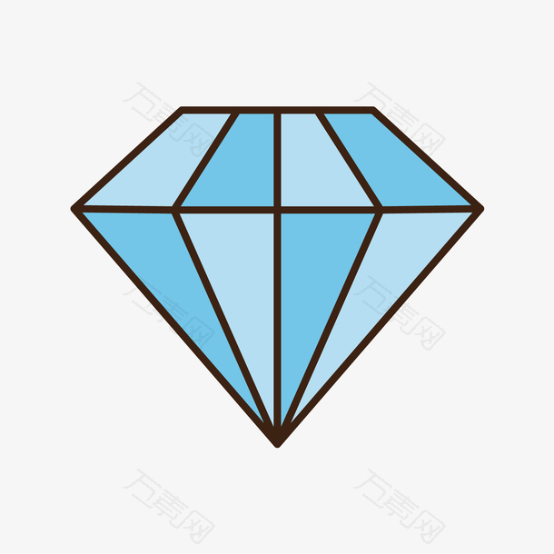 蓝色三角形几何钻石元素