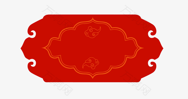 红色背景新年装饰边框PNG