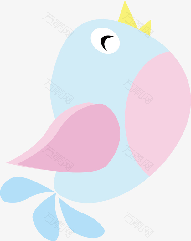 蓝色卡通小鸟