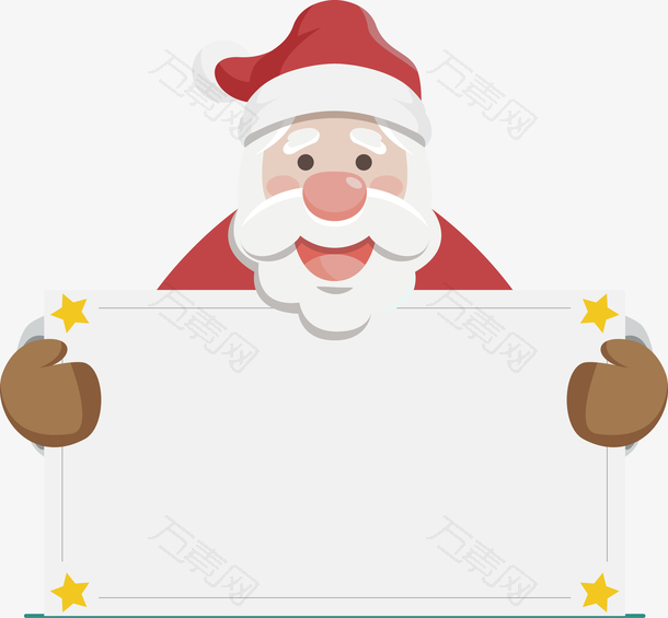 矢量图手拿木板的圣诞老人