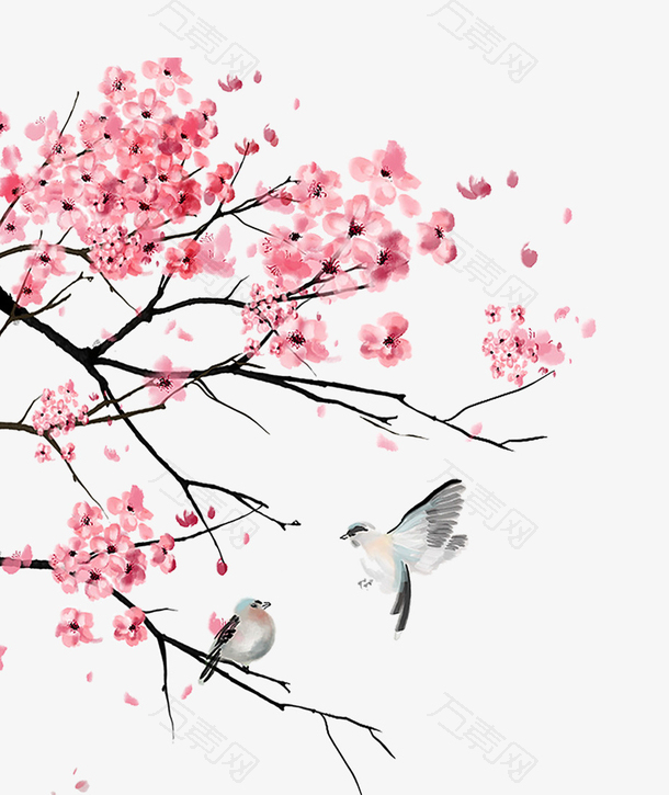 手绘粉色浪漫樱花节