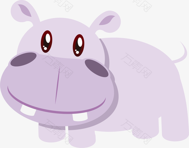 矢量可爱紫色小牛