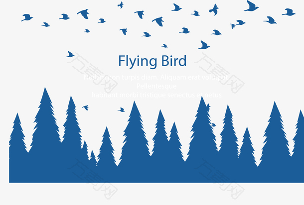 丛林自由翱翔的鸟群