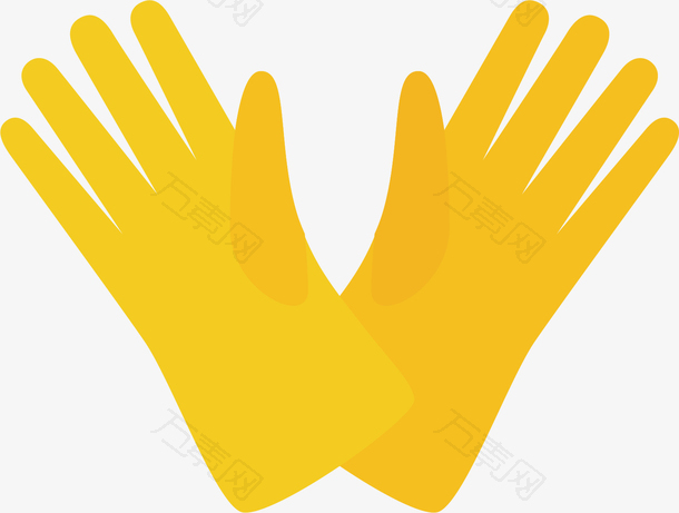 矢量图黄色胶手套