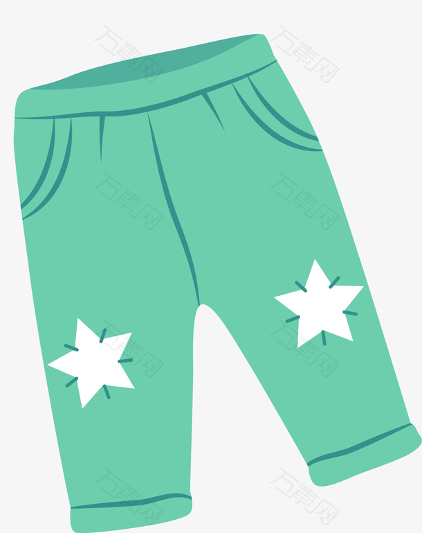 绿色卡通宝宝裤子素材图