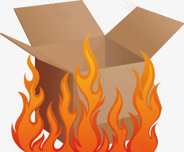燃烧的纸箱