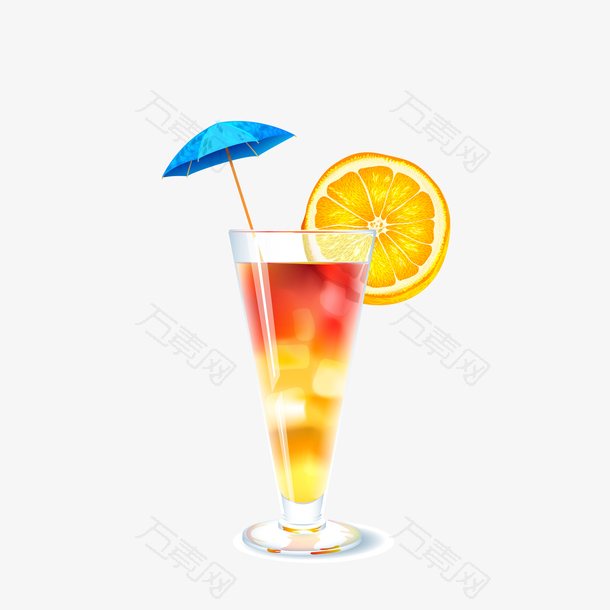 夏日橙汁饮料矢量图