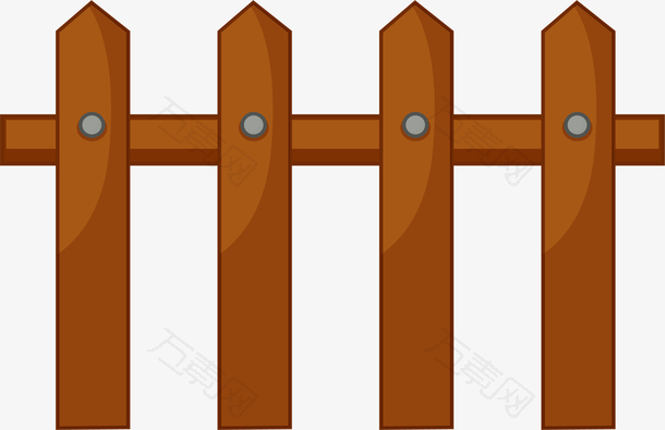 木栅栏围栏矢量图