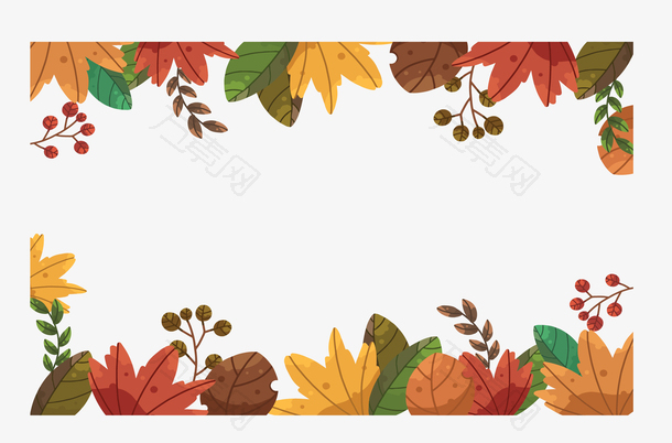 立秋美丽树叶边框