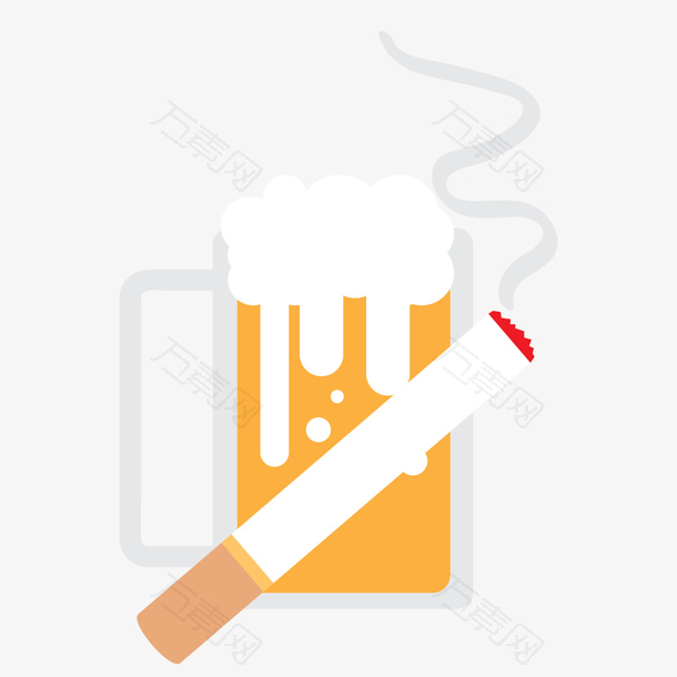 卡通矢量香烟啤酒图片
