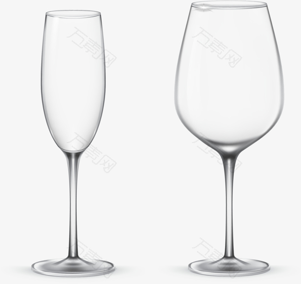 矢量手绘两只玻璃杯
