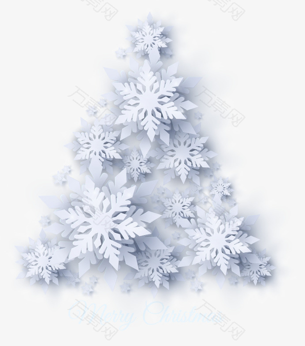白色雪花圣诞树矢量