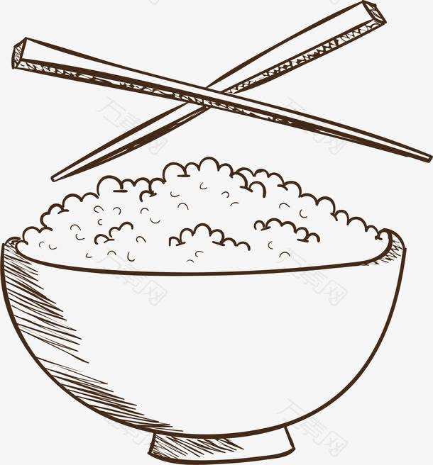 米饭筷子PNG矢量元素