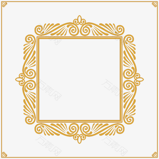 一个金色正方形边框
