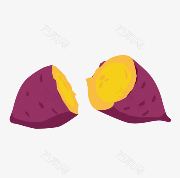 卡通手绘插画装饰食品紫薯红薯