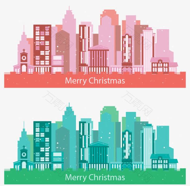 圣诞节城市插画
