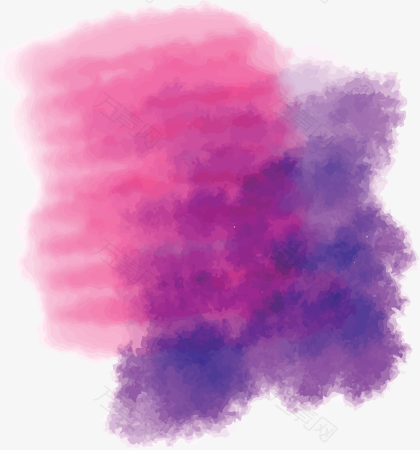粉紫色水彩涂鸦晕染