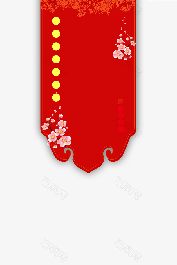 红色中国风梅花桌旗