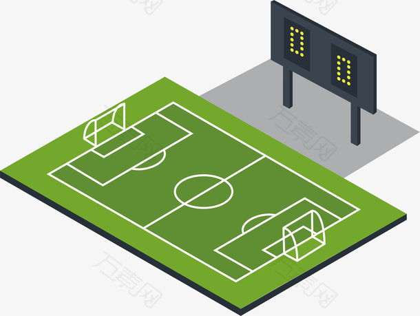 3D足球场地记分牌矢量素材