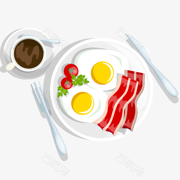 卡通手绘美味的早餐