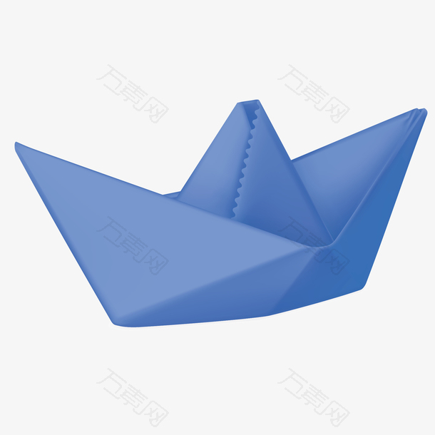 卡通创意蓝色折纸船