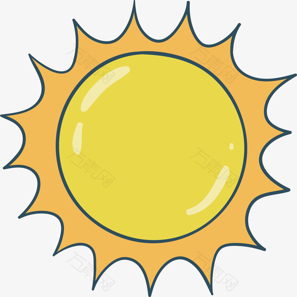清凉夏日太阳小图标矢量素材