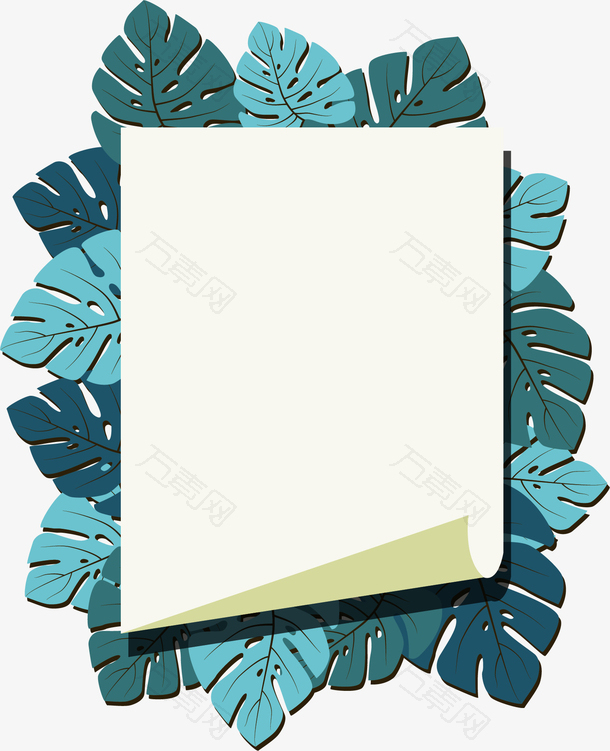 绿色棕榈叶装饰框