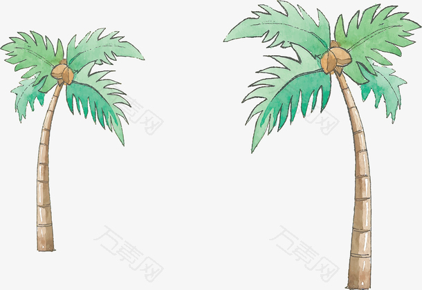 海边度假手绘椰子树