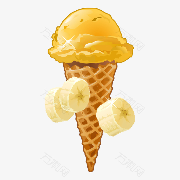 夏日香蕉冰淇淋矢量