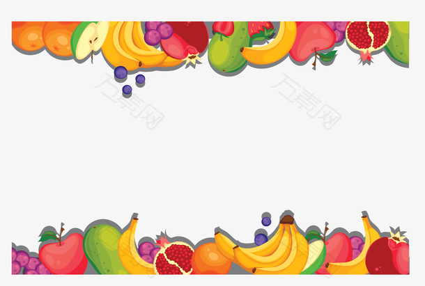 彩色夏季水果边框