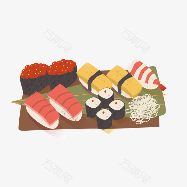 彩色寿司美食元素