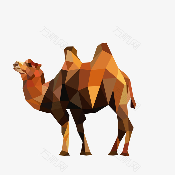 卡通几何形骆驼动物设计