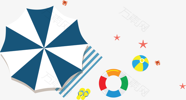 夏日海滩度假阳伞