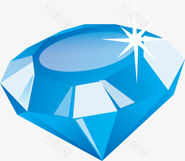矢量创意设计蓝色雕刻钻石商品图