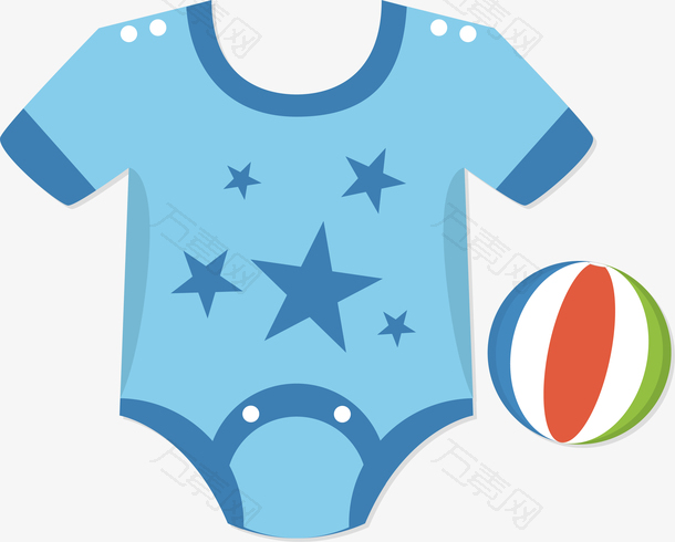 水彩水墨卡通婴儿用品婴儿服素材