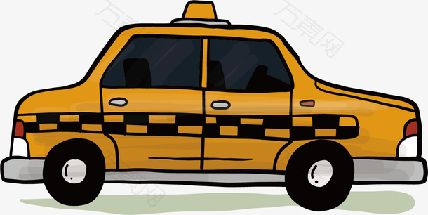 矢量图黄色出租车