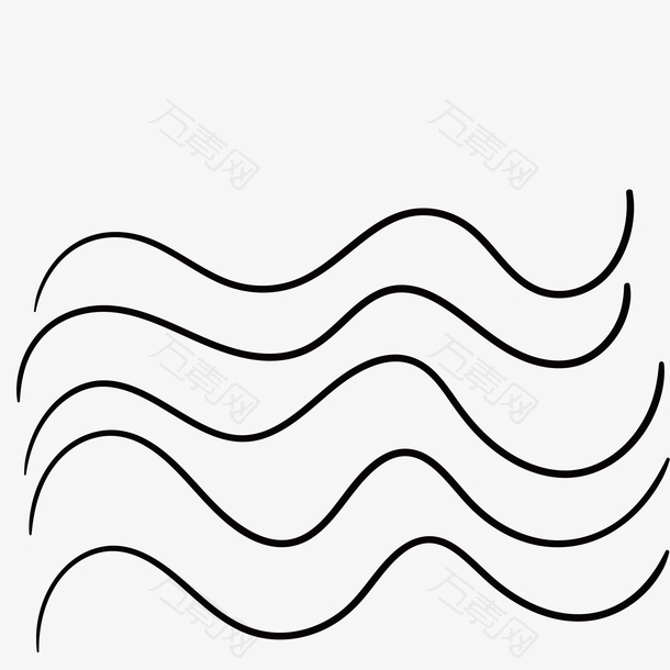 水的波浪线简单图案